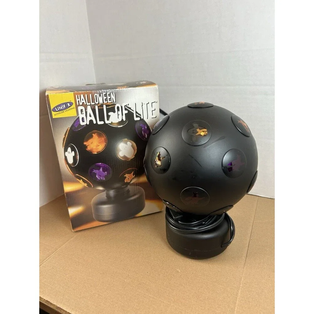 Lite F/X Halloween Ball Of Lite Rotating Light Up Disco Party Ball Projection